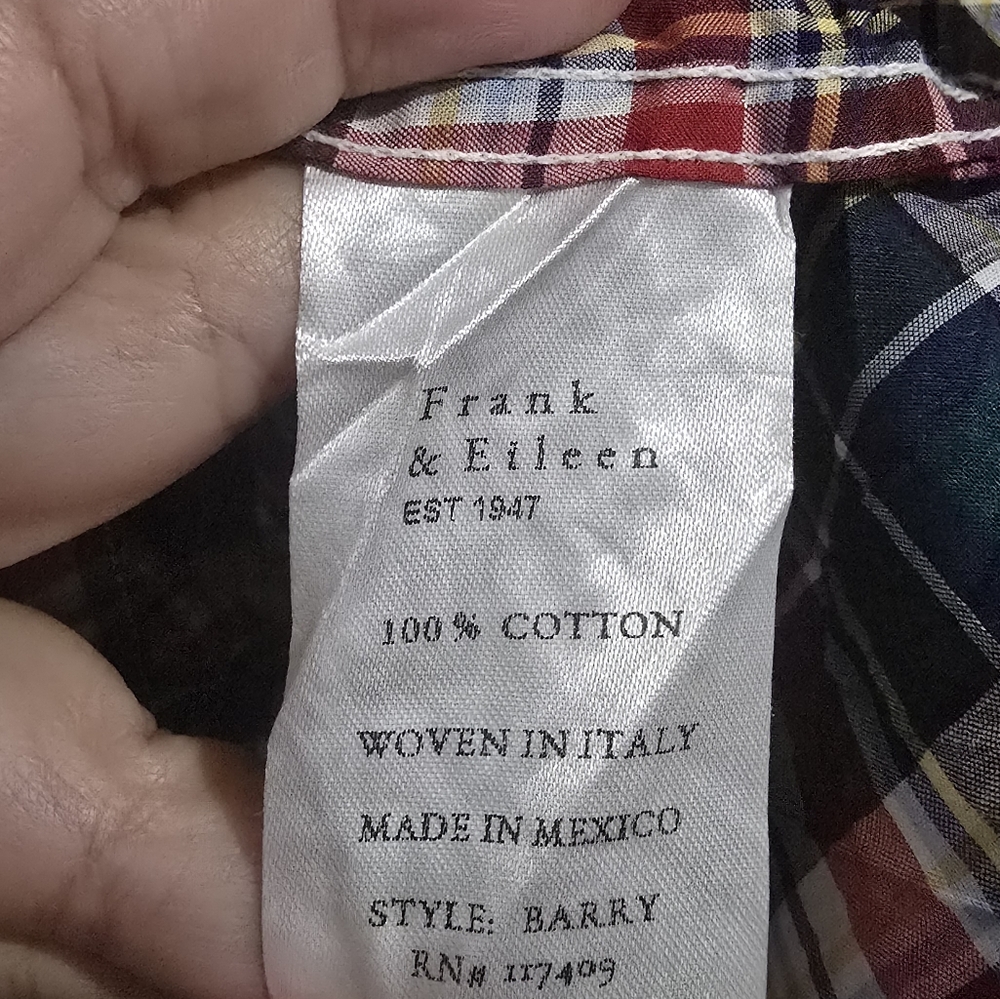 Frank & Eileen Barry Plaid Shirt - Red/Green/Blue‎ Plaid Size S - Picture 7 of 7
